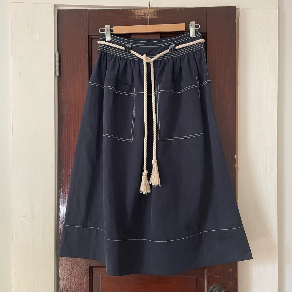 Ulla Johnson Dakota Contrast Stitch Skirt Size 2